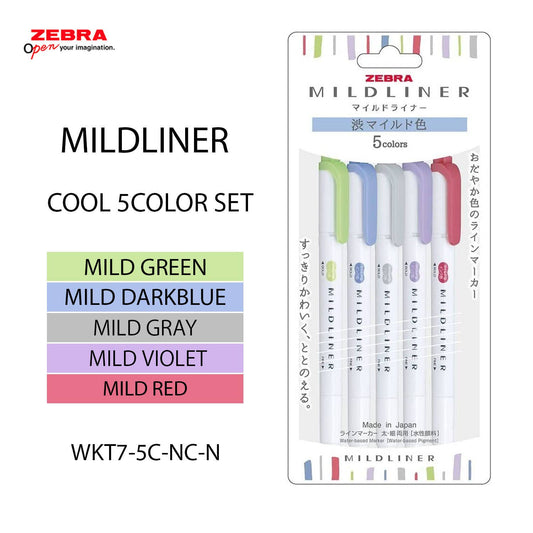 Zebra Mild liner Highlighter 5-Color Set