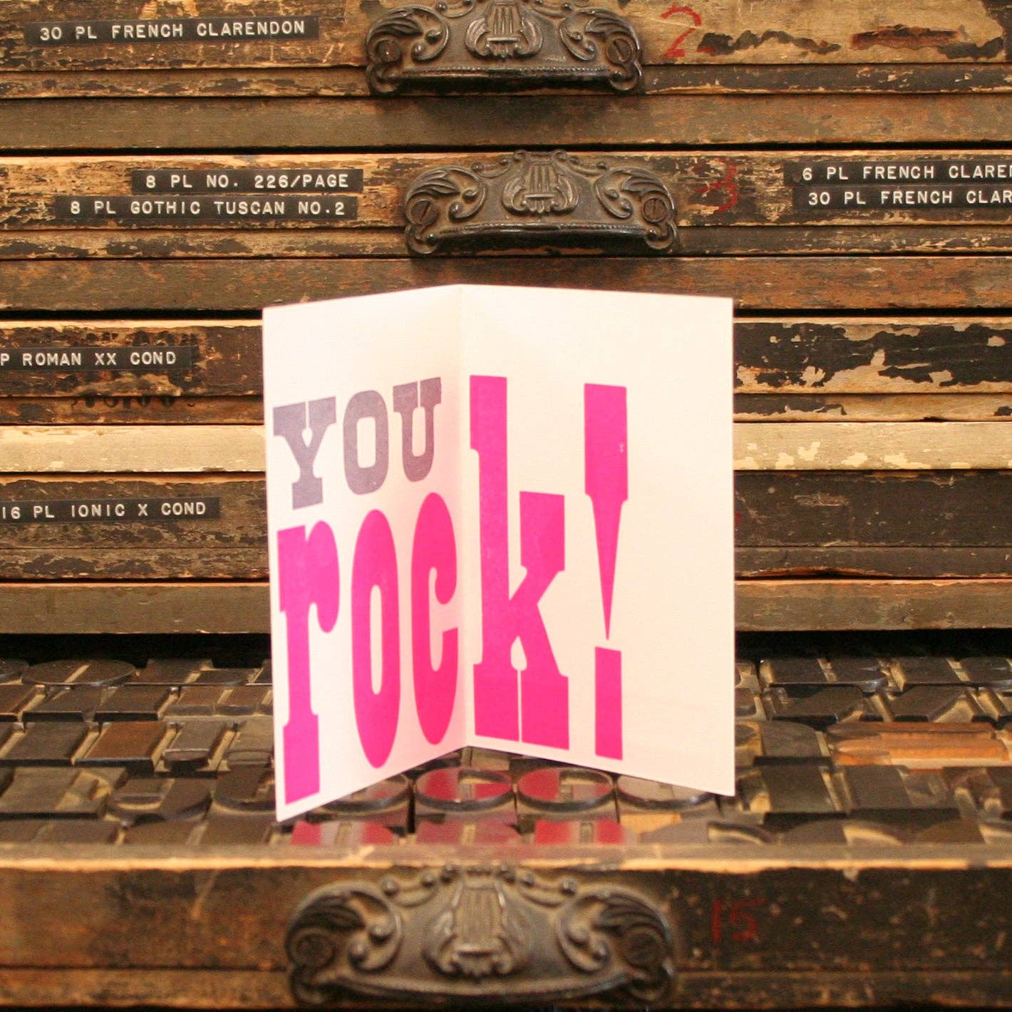 Hey Ma, You Rock Mother's Day Letterpress Card