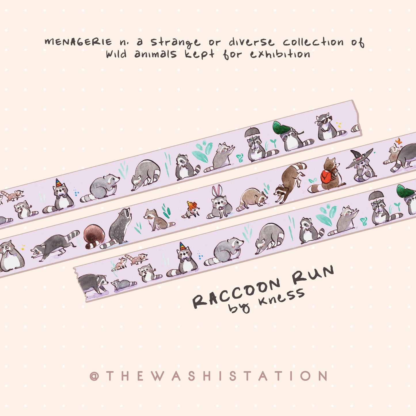 Raccoon Run Washi Tape