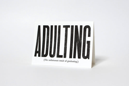 Adulting Graduation Letterpress Card
