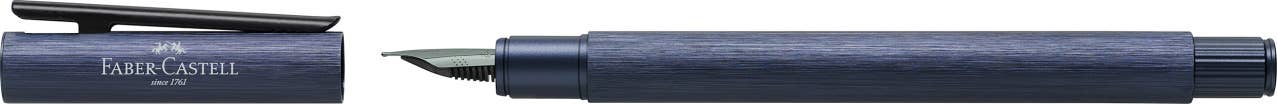 Faber-Castell NEO Slim Brushed Aluminum Dark Blue Fountain Pen