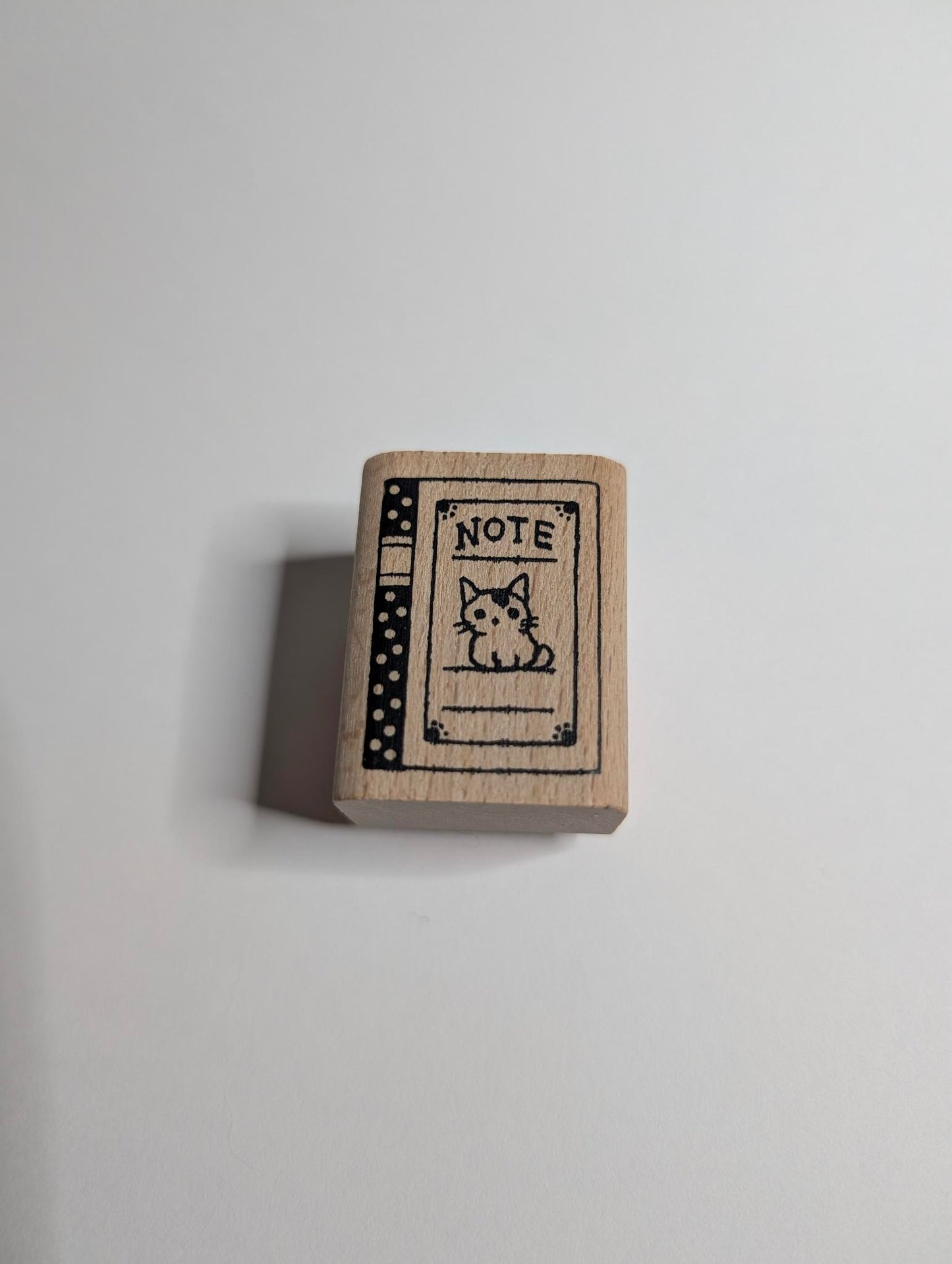 Pottering Cat Wooden Stamp - Small - Notebook