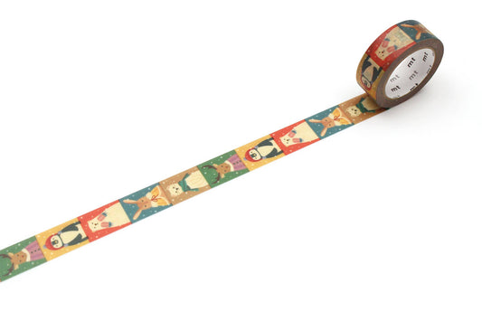 Decorative tape with cartoon character design on a white background