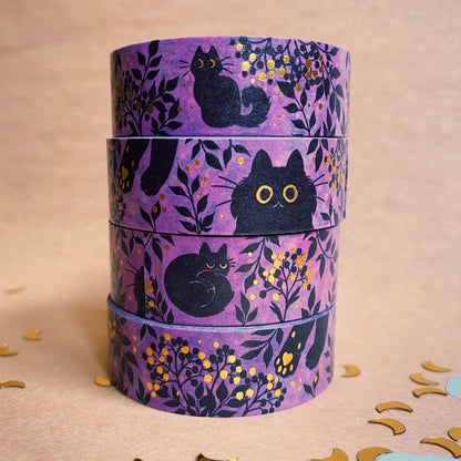 Black Cats & Elderberries Gold Foil Tape