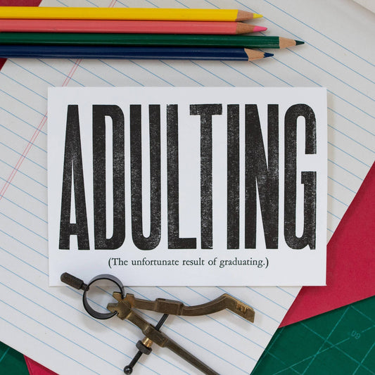 Adulting Graduation Letterpress Card