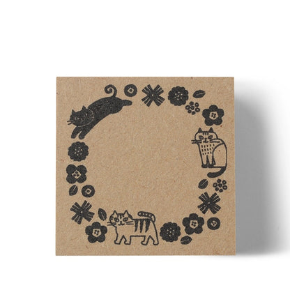 Decole Floral Cat Circle Stamp