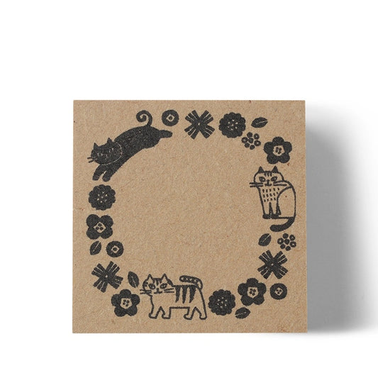 Decole Floral Cat Circle Stamp