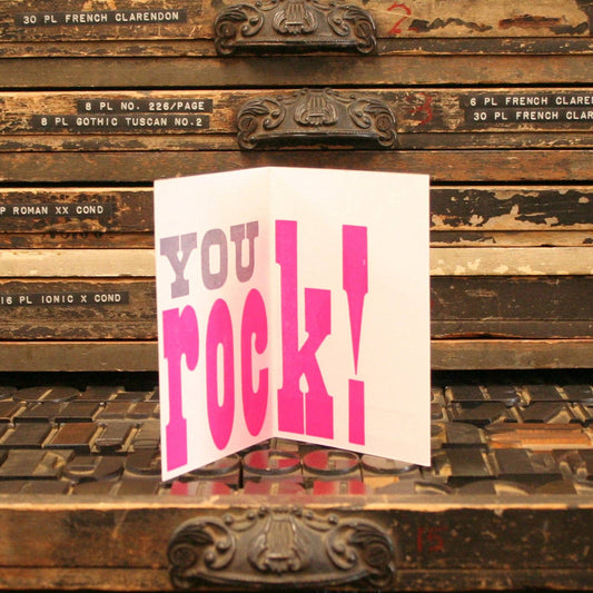 Hey Ma, You Rock Mother's Day Letterpress Card