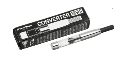 Platinum Converter Silver pen and its packaging on a white background