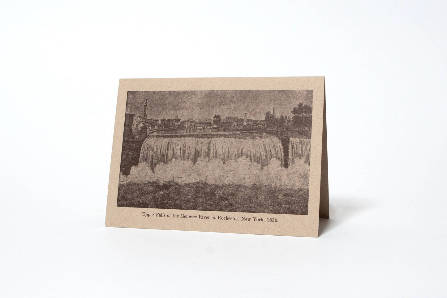 Upper Falls 1830 Rochester NY Letterpress Greeting Card