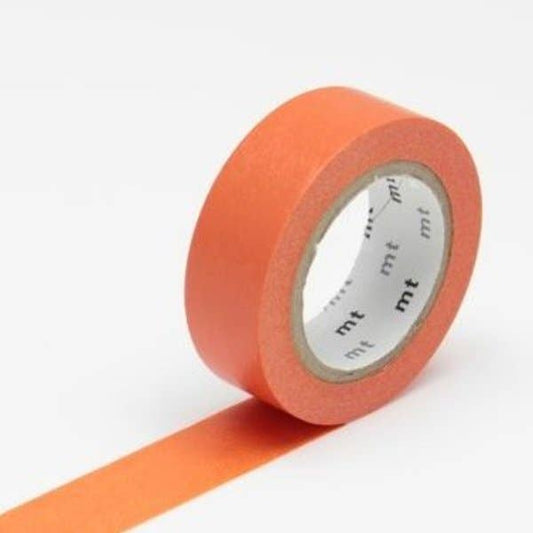 Orange tape with 'mt' branding on a white background