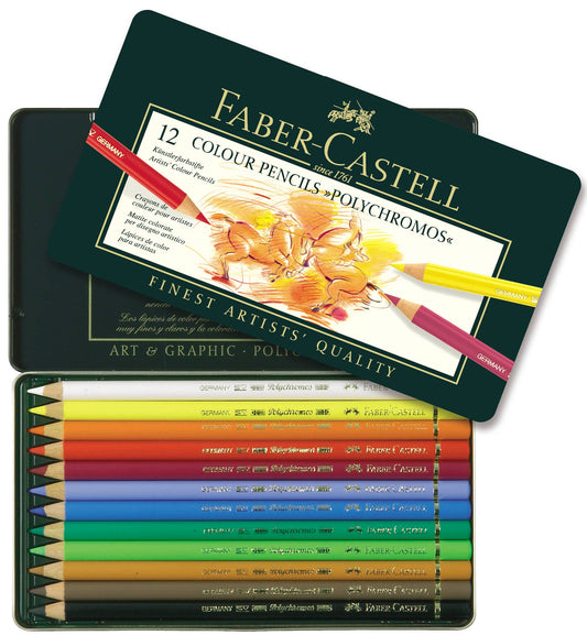 Faber-Castell Polychromos Artists' Color Pencils [Tin of 12]