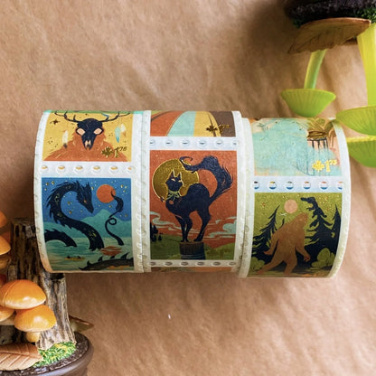 Retro Canadiana Gold Foil Stamp Washi