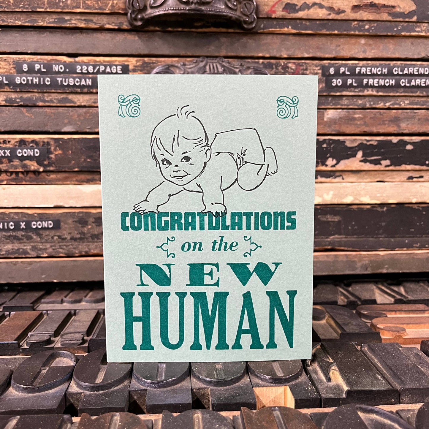 Congratulations on the New Human Letterpress Card