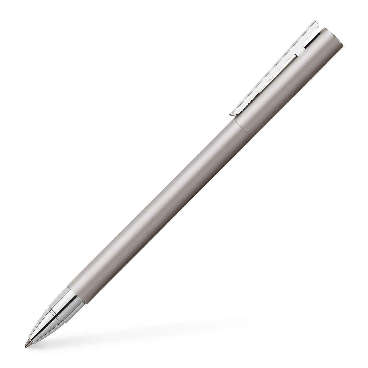 Silver pen on a white background