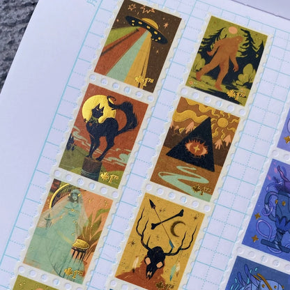 Retro Canadiana Gold Foil Stamp Washi