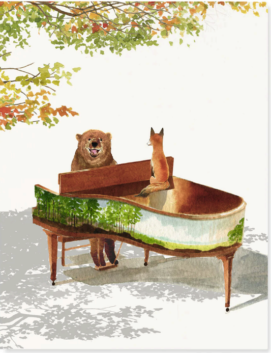 Felix Doolittle - Piano Bear - Greeting Card