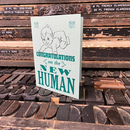Congratulations on the New Human Letterpress Card