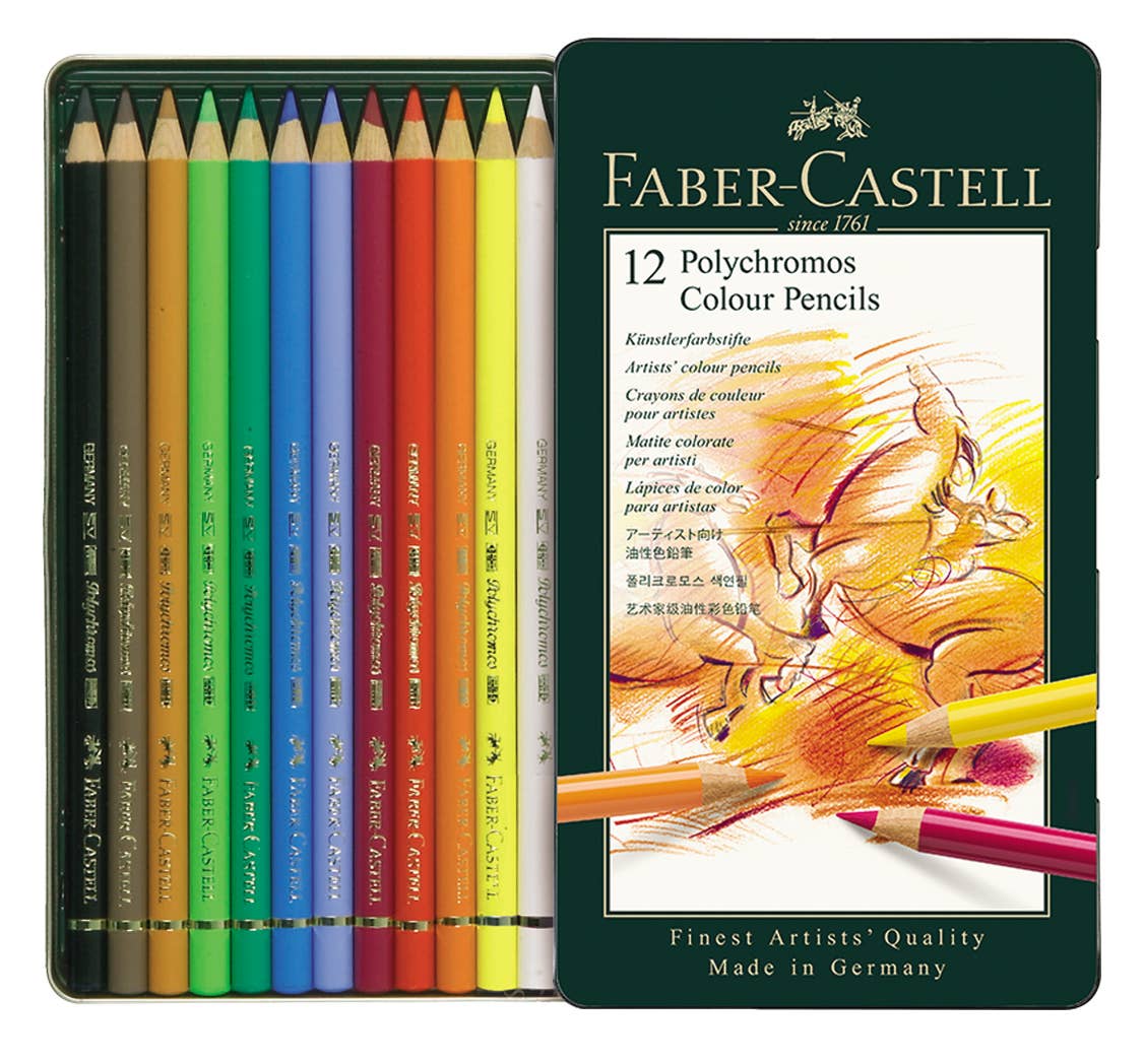 Faber-Castell Polychromos Artists' Color Pencils [Tin of 12]