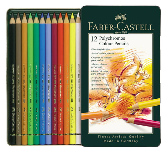Faber-Castell Polychromos Artists' Color Pencils [Tin of 12]