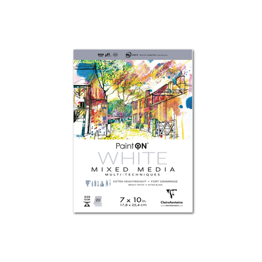 Clairefontaine PaintON Mixed Media Pads - 250g - White - Three Sizes