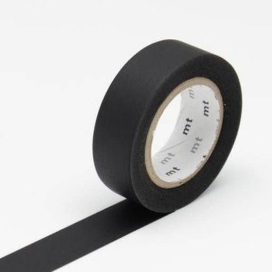 Black tape roll with 'mt' branding on a white background