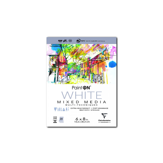 Clairefontaine PaintON Mixed Media Pads - 250g - White - Three Sizes