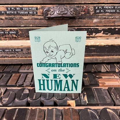 Congratulations on the New Human Letterpress Card